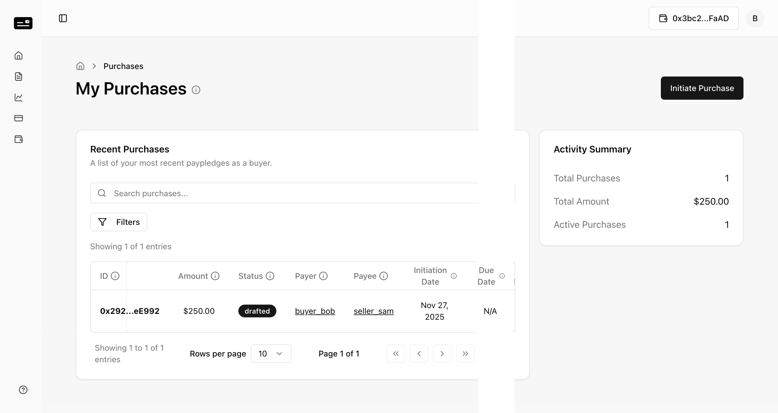 Buyer Purchases List