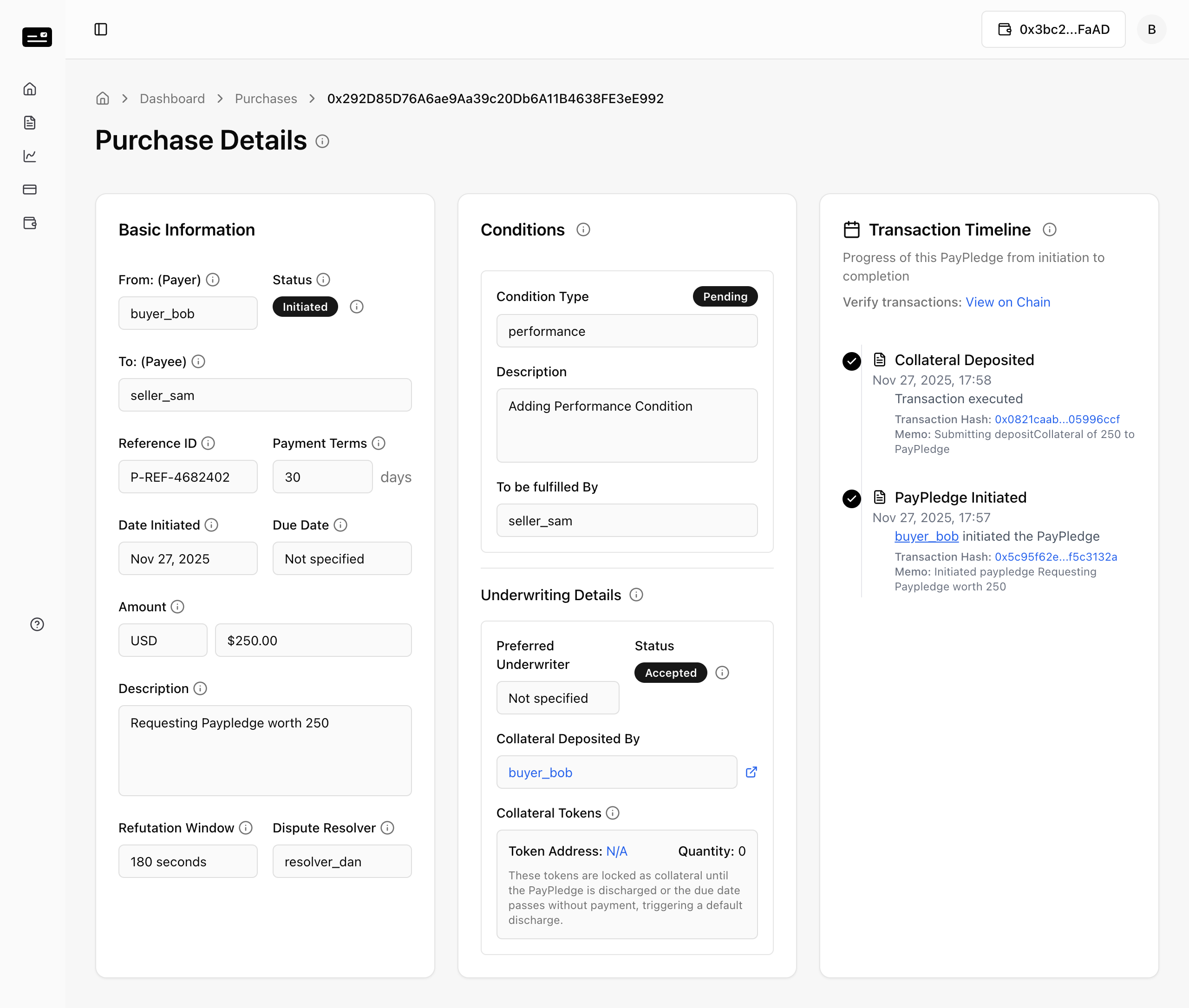 PayPledge Initiated Timeline