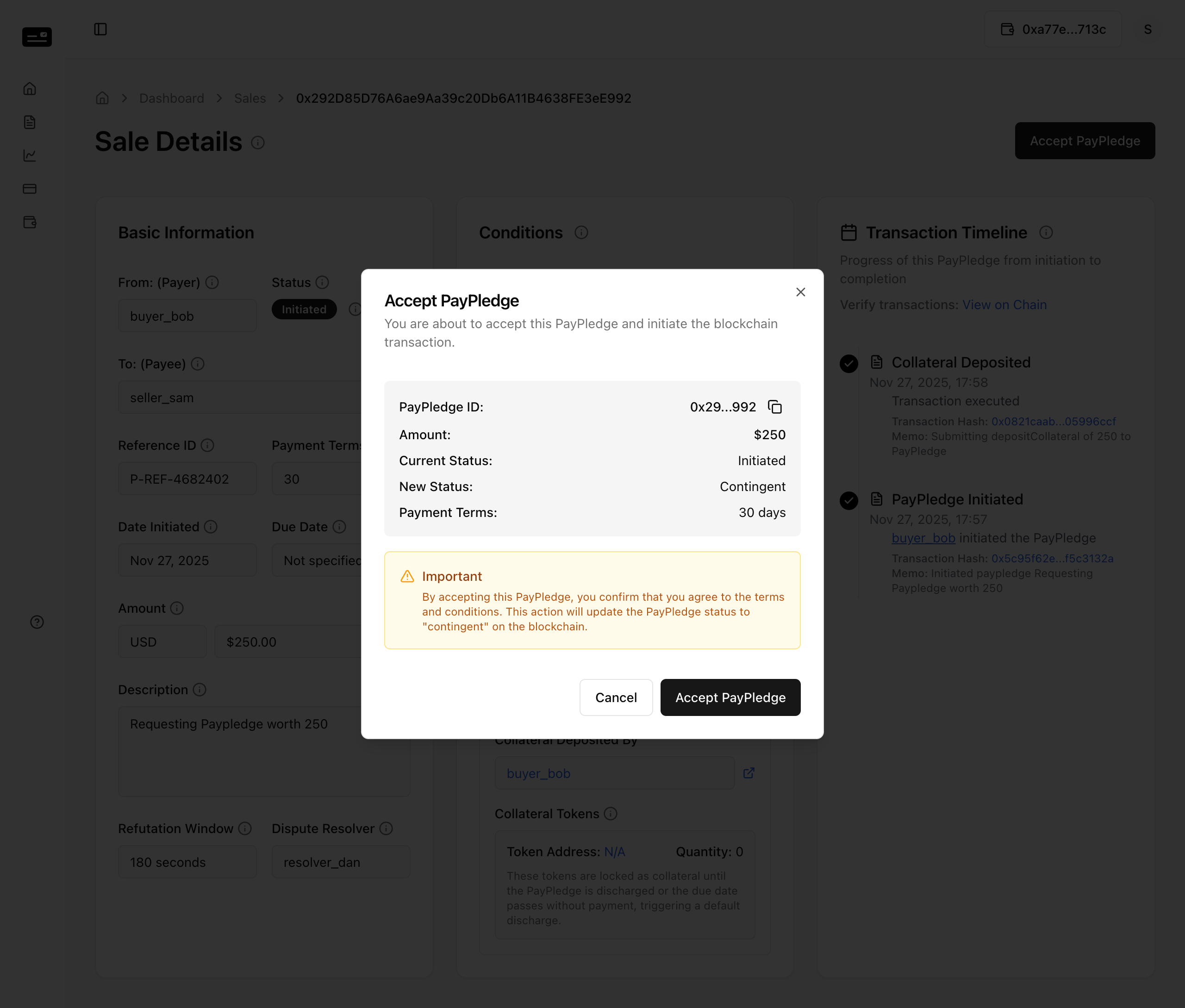 Seller Accept Modal