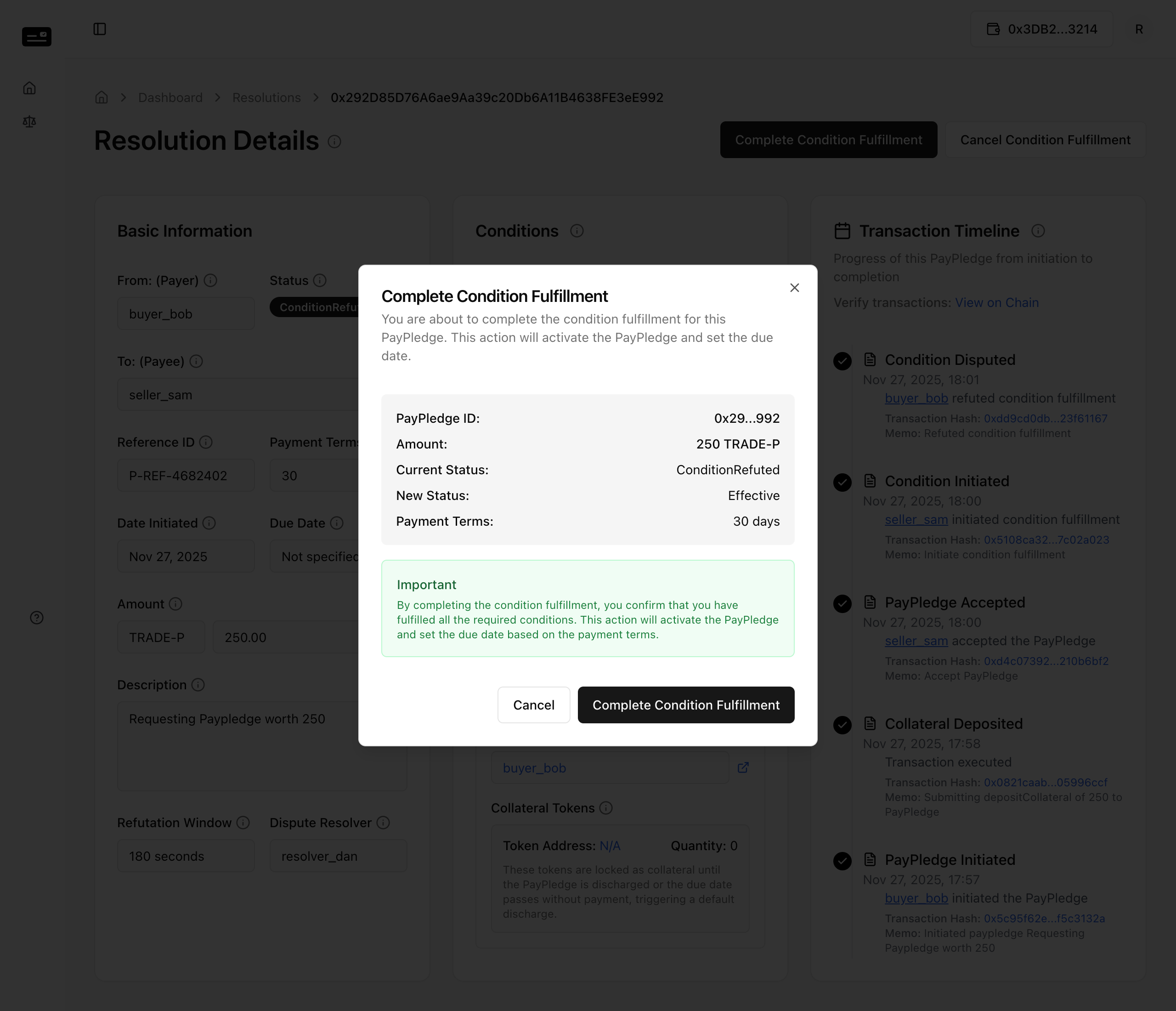 Resolver Complete Modal