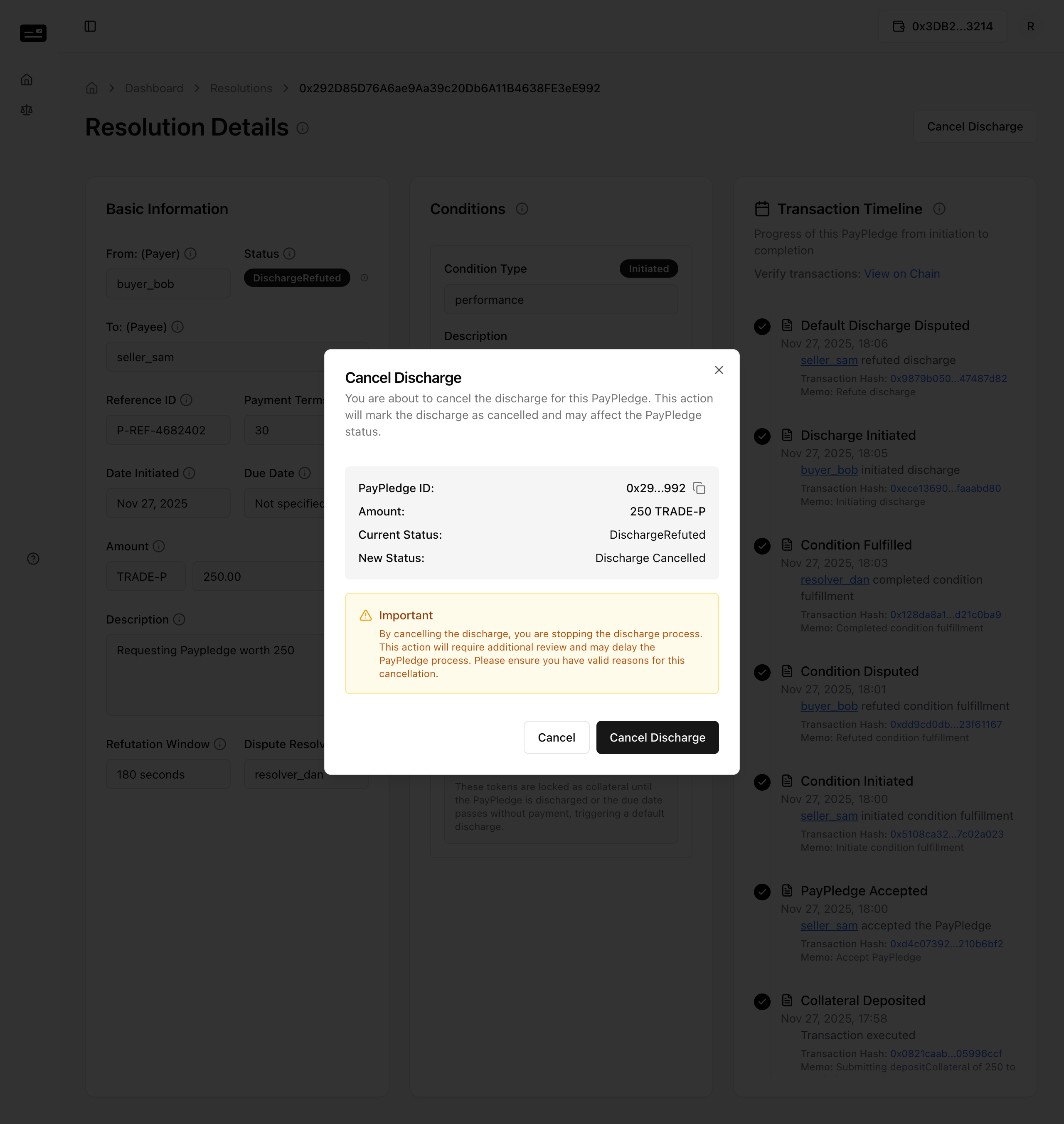 Resolver Complete Discharge Modal
