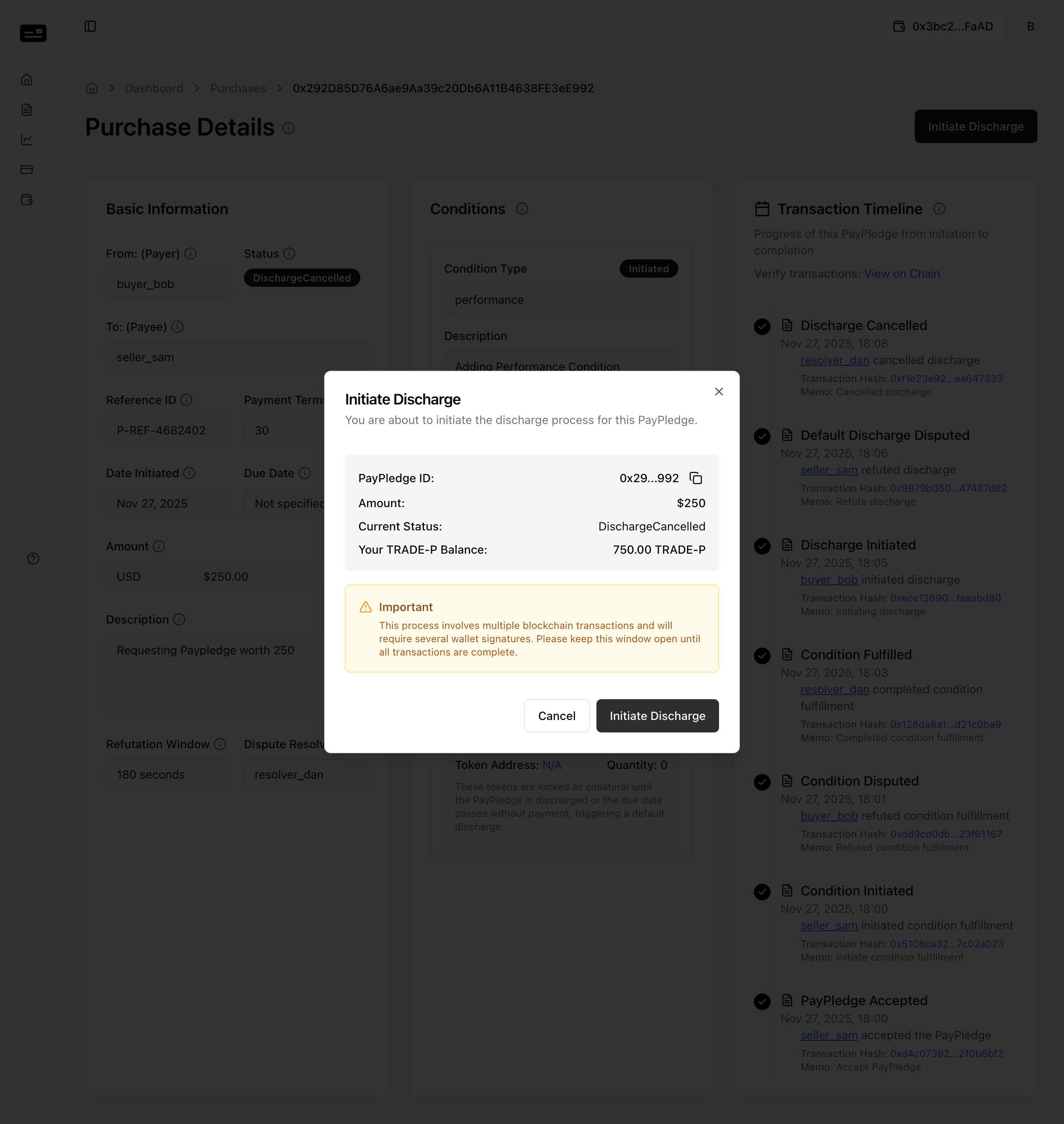 Buyer Retry Discharge Modal