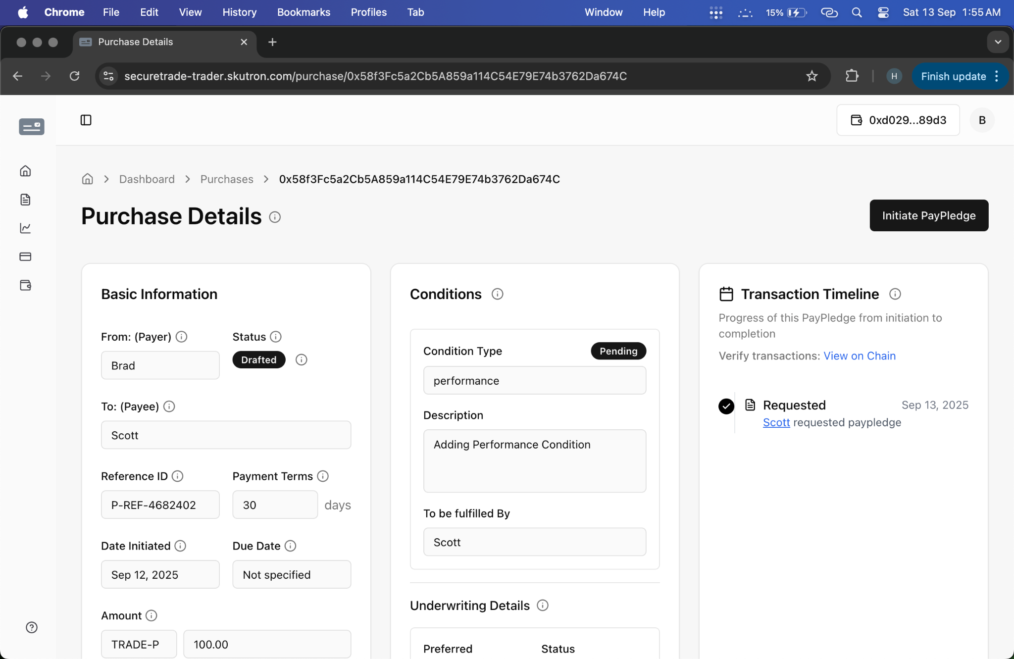 Buyer PayPledge Initiation