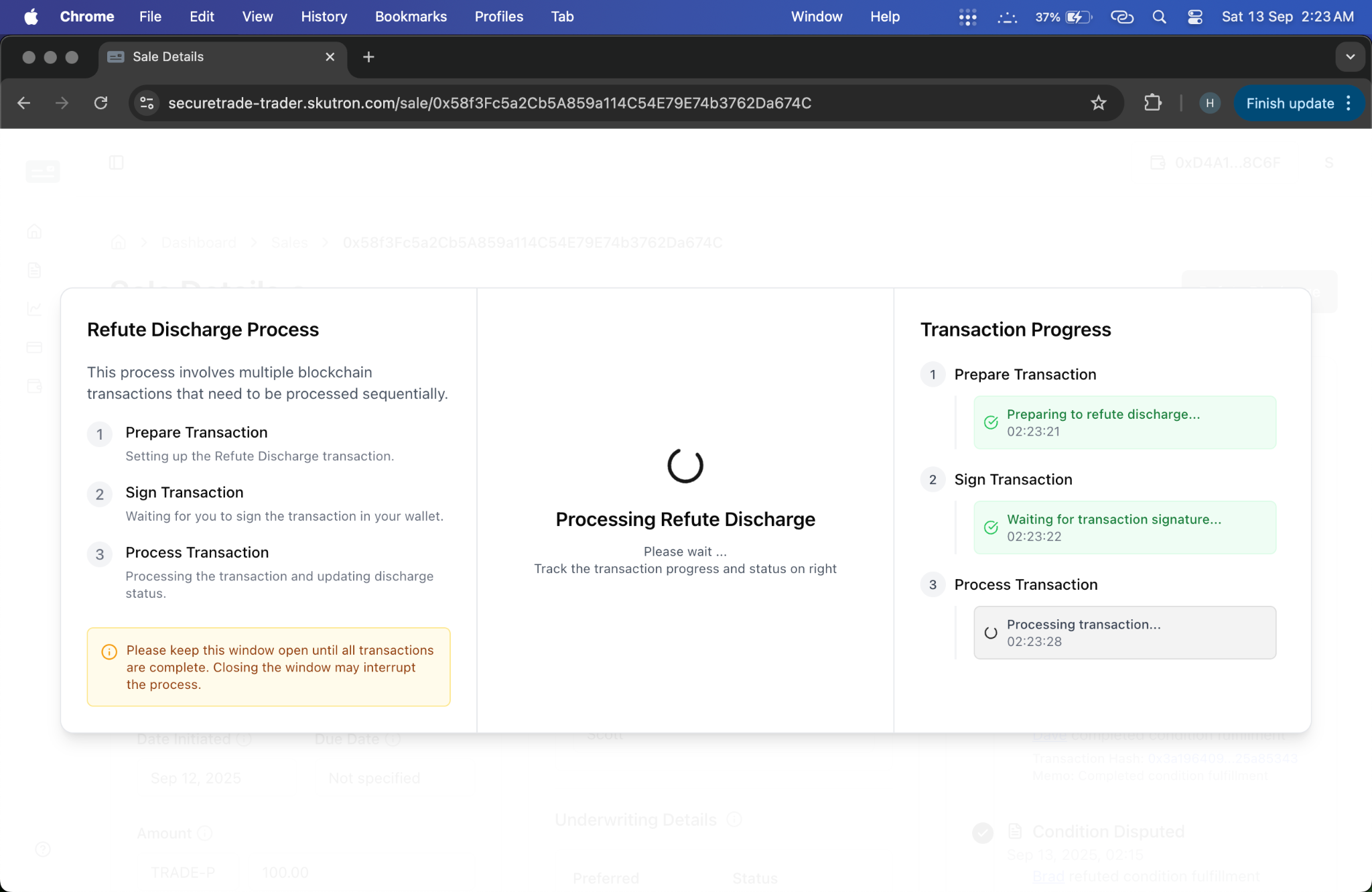 Discharge Refute Transaction Loader