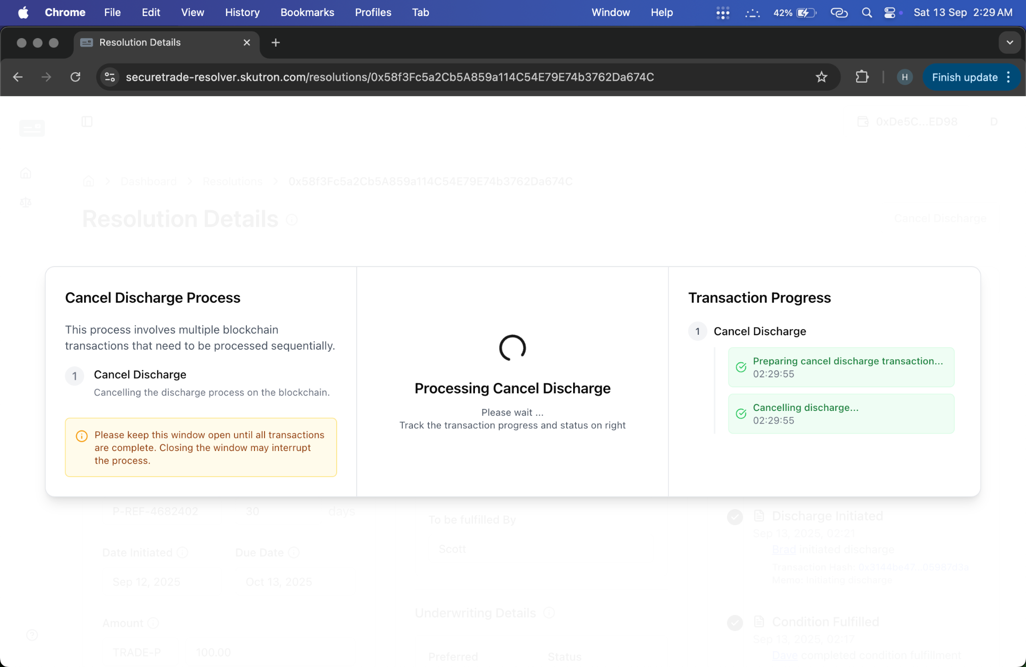 Discharge Cancellation Transaction Loader