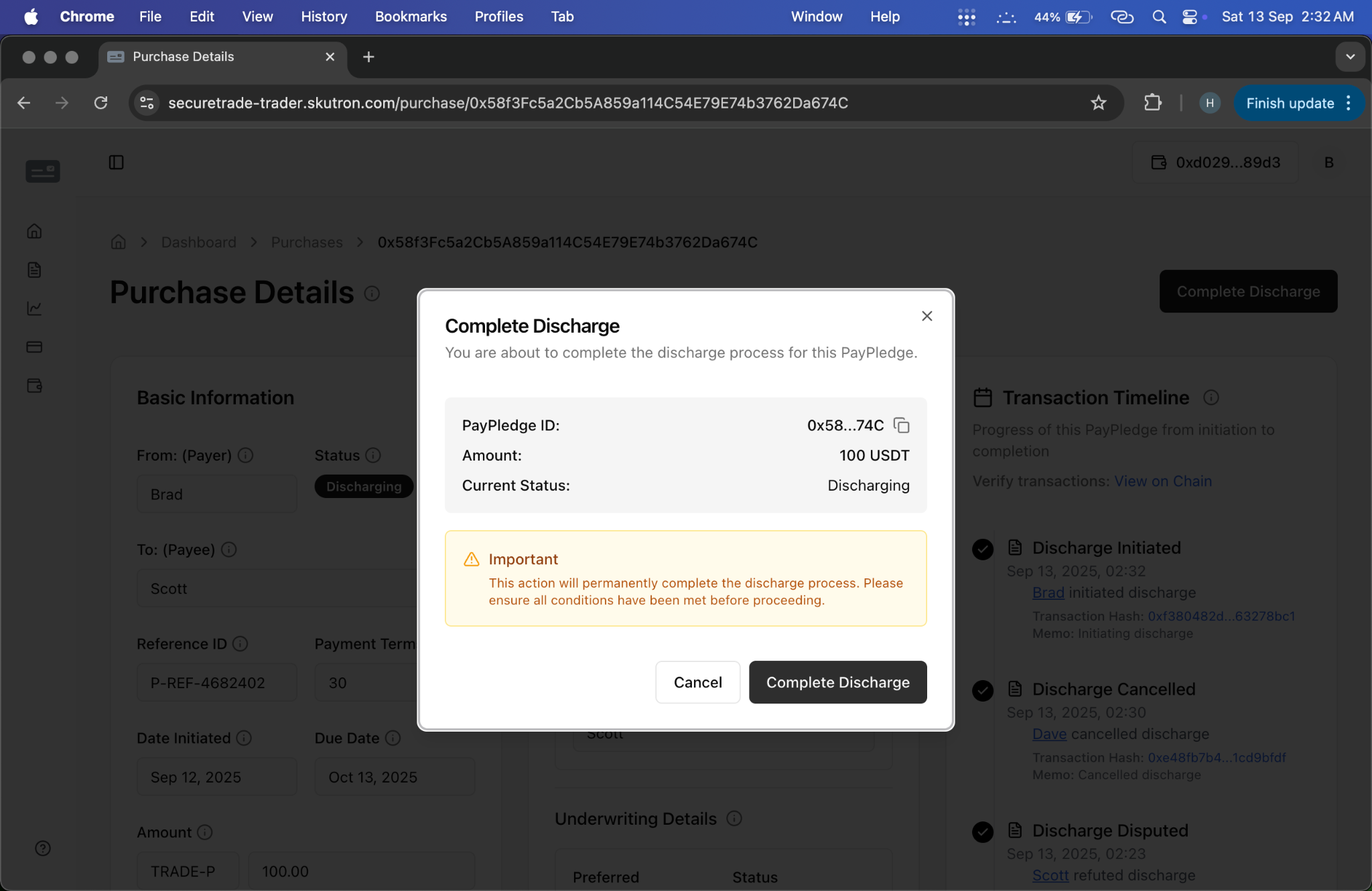 Discharge Completion Transaction Loader